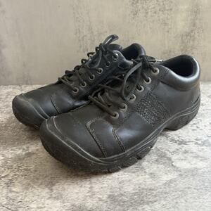 Keen Utility Kanteen PTC Work Shoes Men's size 11 Black Leather Slip Resistance